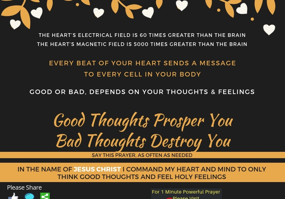 Good Thoughts Prosper You, Bad Thoughts Destroy You