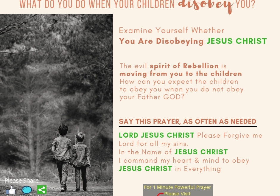 What Do You Do When Your Children Disobey You?