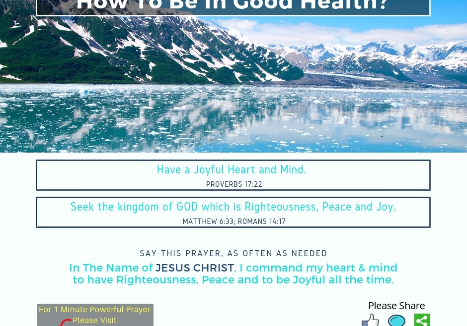 How To Be In Good Health?