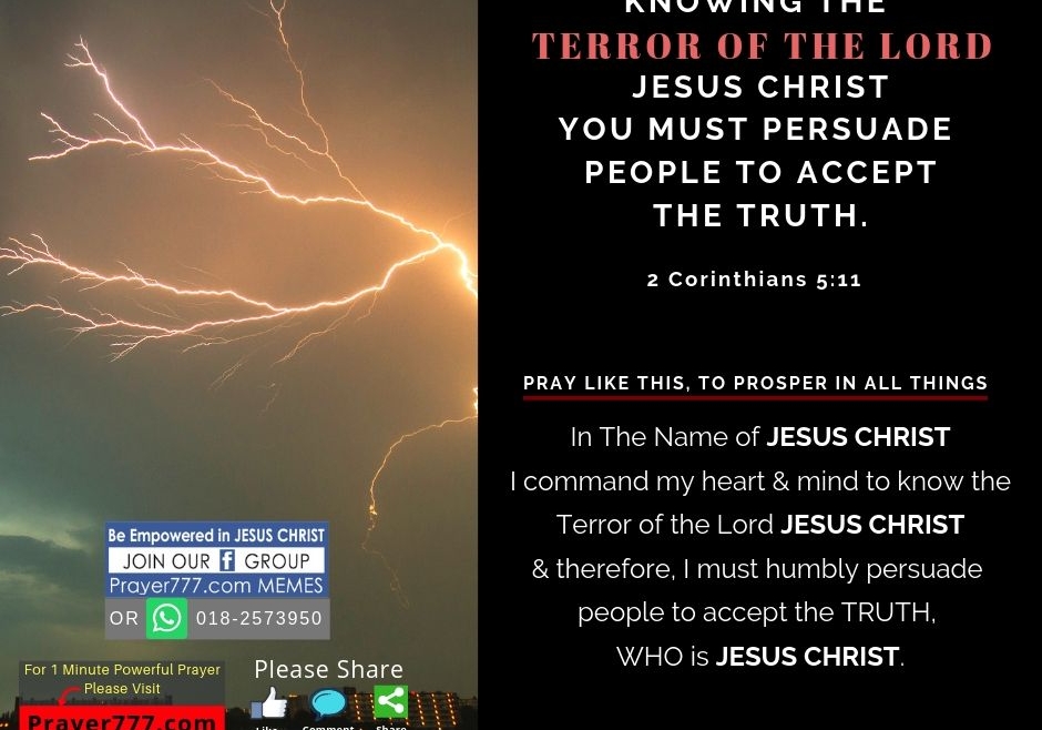 Knowing The Terror Of The Lord JESUS CHRIST