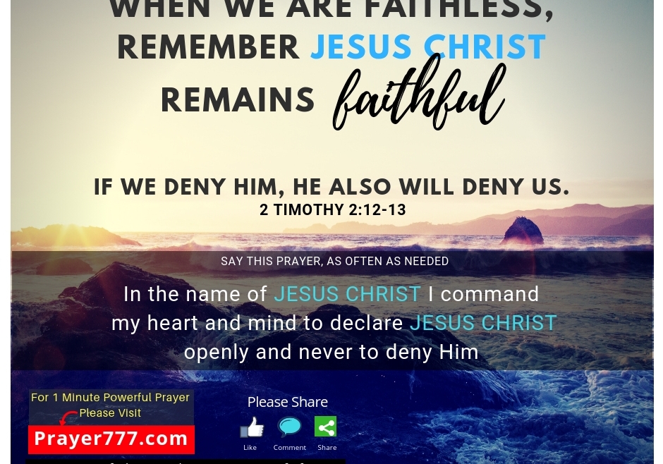 When We Are Faithless, JESUS CHRIST Remains Faithful