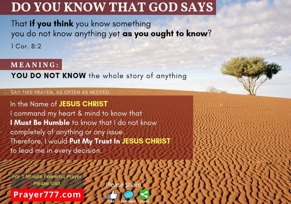 Do You Know That GOD Says