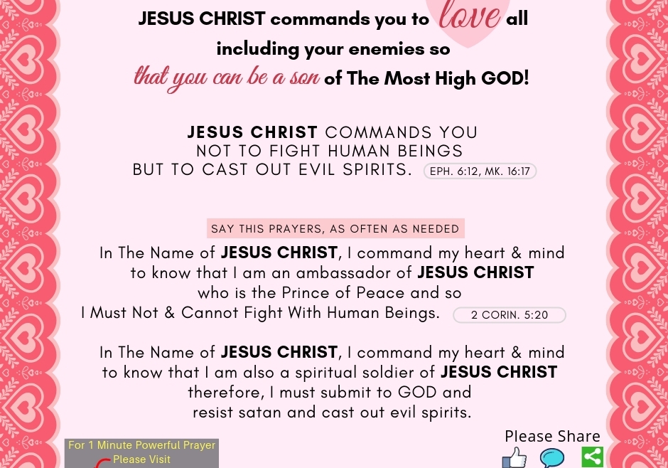 JESUS CHRIST Commands You To Love All