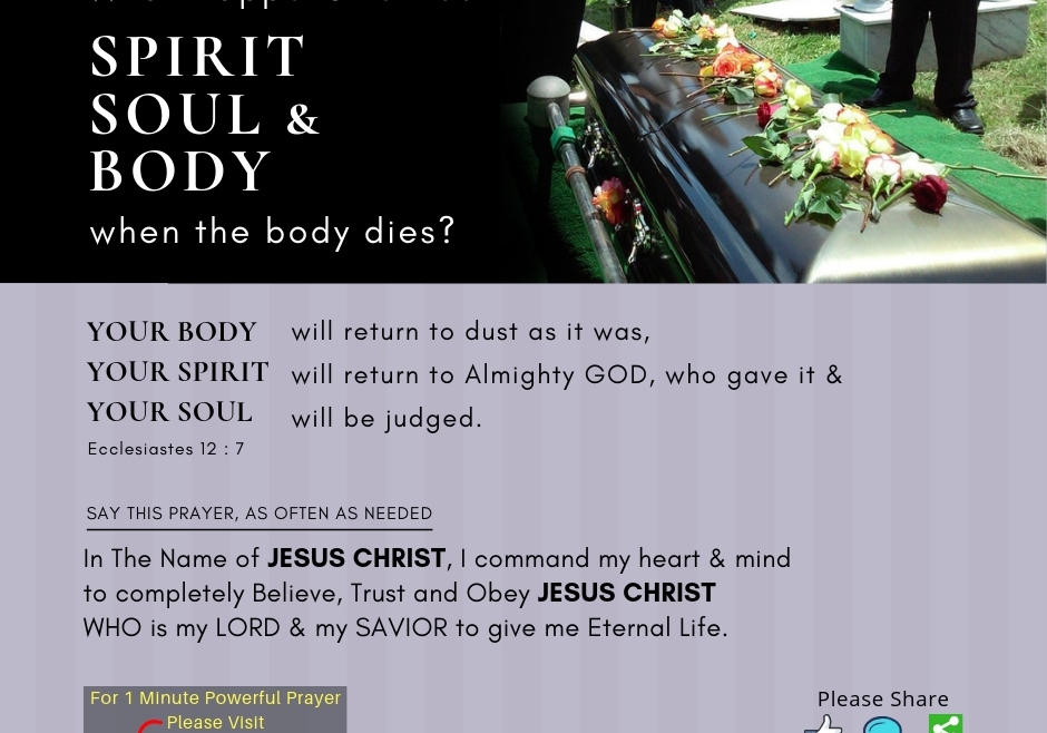 What Happens To Your SPIRIT, SOUL & BODY When The Body Dies?