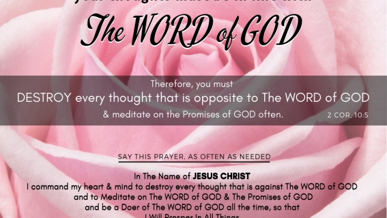 To Prosper Your Thoughts Must Be In Line With The WORD of GOD