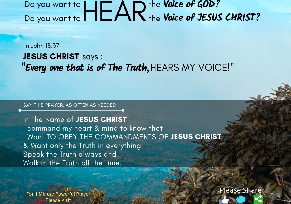 Do You Want To Hear The Voice Of GOD?