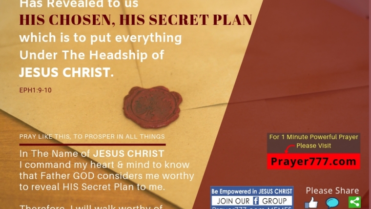 Father God Has Revealed To Us  His Chosen, His Secret Plan