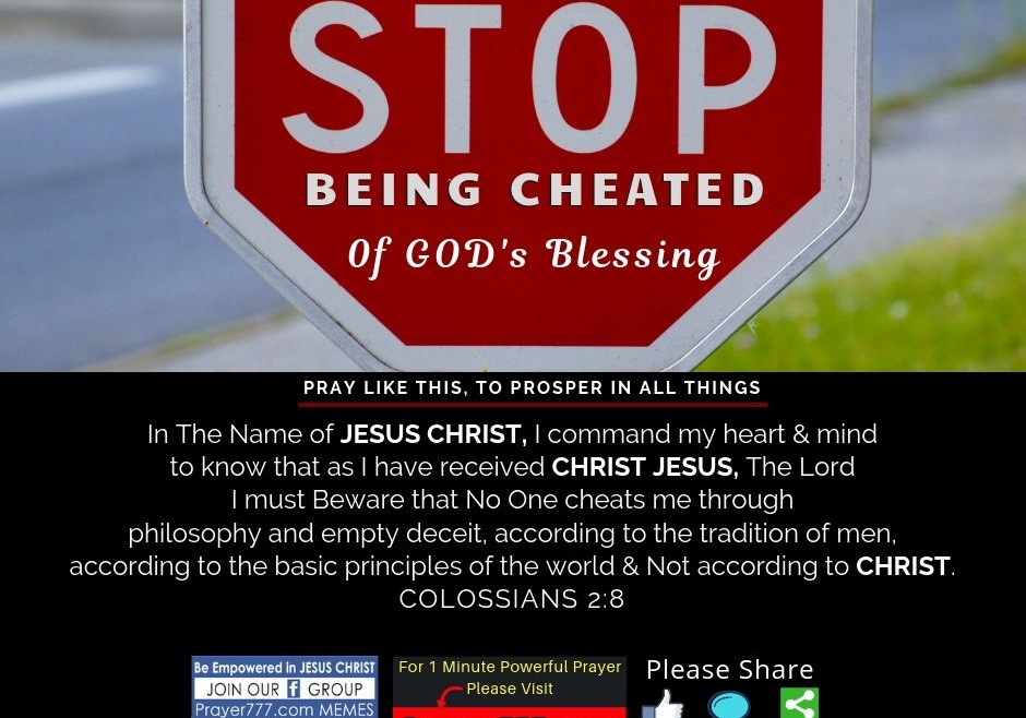 Stop Being Cheated Of GOD’s Blessing