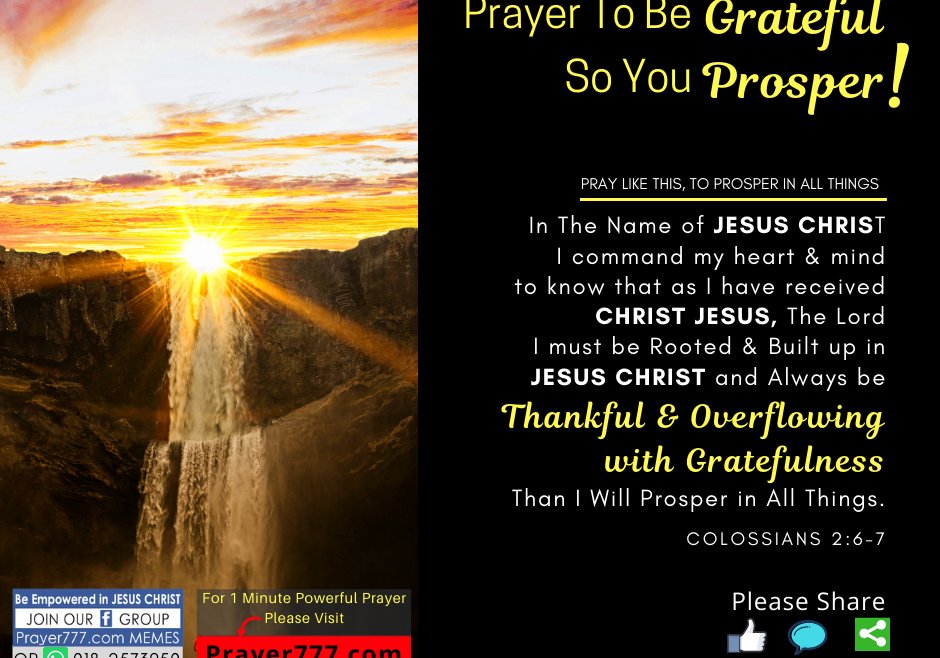 Be Grateful So You Prosper!